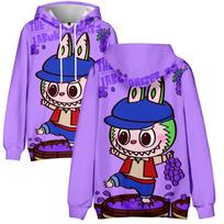 Fashion Men Women Hoodie Streetwear Harajuku Casual LABUBU Printed Hooded Pullover Sweatshirts XS