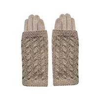 Winter Warm Gloves Outdoor Knitted Gloves Women's Full Finger Gloves One Size smėlis