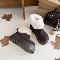 Northeast fur integrated warm thick-soled snow boots women's 2025 new winter velvet thickened heightening cotton shoes 35 ruda
