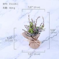Simulation Plant Green Plant Bonsai Burlap Bag Small Potted Plant Ornament Living Room Wine Cabinet Restaurant Store Home Decoration Wall Hanging