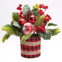 30Cm Bonsai Tree Artificial Plant Christmas Decoration Desktop Simulation Small Tree Golden Simulation Flower raudona