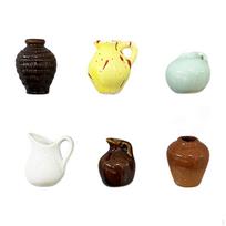 6 vnt. Mielos keraminės vazos Šaldytuvui 3D imitacijos gėlių vaza Ornamentas Mažas augalas Biurui
