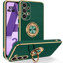 Protective Case - BOOLING - for Samsung Galaxy A23 4G-5G - Silicone - Night Green - Shockproof with Ring žalia