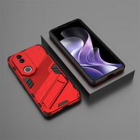 Pankroko stiliaus dėklas su stovu telefonui vivo V50 dėklas viršelis smūgiams atsparus apsaugantis nuo kritimo vivo V50 5G Global Funda galinis dangtelis vivo V50 For vivo V50 5G raudona