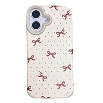 Ins Girl Red Polka Dot Bow Applicable To Apple 16promax Mobile Case IPhone13/12/15 Apple 16