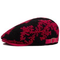 Men Women's Beret Cotton Print Vintage Newsboy Cap Spring Autumn Casual Hat For Female Visor Flat Hats Fashion Painter Berets raudona