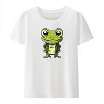 Xxx Humor Pair Slim Lovely Little Frog Cotton T-shirts Unisex Roupas Hipster Breathable Popular Character Blouse Camisetas Mujer 2XL