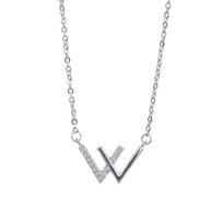 Bojun Yixiao Xw Letter Necklace Female Personality Simple Same Xiao Zhan Wang Yibo Double V Necklace Trendy
