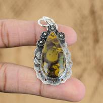 Womens day Deal 925 Sterling Silver Natural Rhyolite Wedding Sister Boho Pendant
