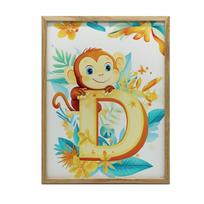 Poster Smiling Monkey With Letter  D Poster Smiling Monkey With Letter  D, 50X70 Cm, Unframed, Premium Canvas On Stretcher 54