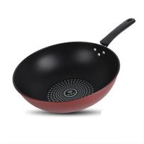 Frying Pan Flat Bottom Cooking Wok Cast Iron Kitchen Ware with Handle for Soup Stew 28cm / 11.02in 28cm / 11.02in