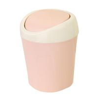Plastikinė mini stalinio kompiuterio šiukšlių dėžė su dangteliu, nešiojama stalo talpykla(Rožinis) Pink