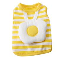 Šuniuko dryžuota kiaušinio liemenė miela, draugiška odai, kvėpuojanti, apvalaus kaklo, šunų kostiumai pavasariui vasarai L(for 6.5-9kg) geltona