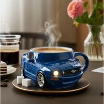 Gražus sportinis automobilis kavos puodelis Mark Cup dervos amatai meno ornamentai nerūdijančio plieno šerdis ornamentai kavos puodelių rinkinys arbatos puodelis puodelis mėlyna