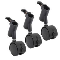 3pcs Light Stand Wheels with Brake 16MM 360 degrees  Rotating Quiet Easy to Install Tripod Swivel Casters