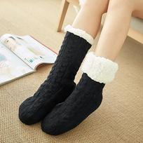 Womens Fuzzy Thermal Sock Plush Grip Hemp Winter Soft Female Home Indoor Warm Bedroom Non slip fluffy Thick Slipper Floor Sock One Size