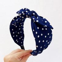 PROLY New Fashion Hairband For Women Wide Side Bowknot Headwear Classic Point Turban For Girls Hair Accessories
