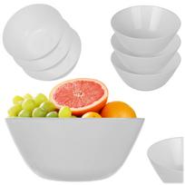 KADAX Glass Salad Bowl 18cm White 3pcs. 3x