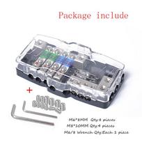 LED Car Audio Stereo Distribution Block Ground Mini  Fuse Block 4 Way Fuse Block 30A/60A  and Battery Distribution 0/4ga