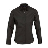 Womens/Ladies Eden Stretch Long-Sleeved Business Shirt XXL juoda
