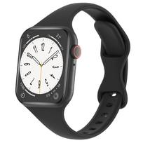 Plonas silikoninis apyrankė skirtas Apple Watch 49mm 40mm 44mm 45mm 41mm 38mm 42mm vienspalvė apyrankė IWatch serijai 1 2 3 4 5 6 SE 7 8 9 38 40 41mm juoda