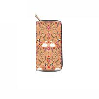 Dai TEMU ethnic style small floral long zipper wallet flower clutch bag