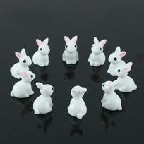 Mini Resin Rabbit Shape Crafts 15pcs Room Decoration Ornaments Micro Landscape Small Animal Cute Gift Crafts
