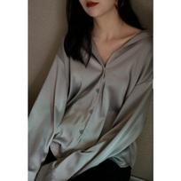 Women's Retro Hong Kong Style Loose White Satin Shirt Extra Large