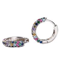 Rainbow Zirconia Women Ear Cuffs Alloy Sparkling Rhinestones Earrings for Casual and Party Wear Fashion Accessory