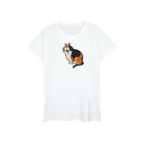 Disney Womens/Ladies Soul Mr Mittens Cotton Boyfriend T-Shirt S balta