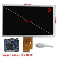 Nešiojamas LCD ekranas, 1024x600 ekranas, 7 colių, tvarkyklės plokštės valdiklis suderinamas su HDMI, skirtas Lattepanda, Banana/Raspberry Pi kompiuterio antrinis ekranas