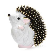 Wuli&baby Enamel Lovely Big Hedgehog Brooches For Women 3-color Walking Pets Animal Party Casaul Brooch Pin Gifts white