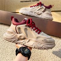 Hong Kong style men's shoes summer new casual little white shoes men's platform trendy shoes lightweight and versatile sports running dad shoes 39