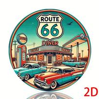 Vintažinis Route 66 metalinis skardinis ženklas Retro garažo sienų dekoras Vyriškas urvas Baras Americana 20x20
