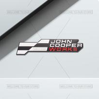 3D Automobilio John Cooper Works Grotelių Emblema JCW Ženklelis Metalinės Lipdukai Galinės Bagažinės Lipdukai Cooper S F66 F65 F67 U25 J01 J05 R61 gray