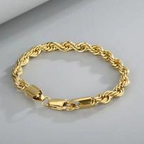 Nuostabūs 18k aukso 925 sterlingų sidabro 4MM grandinėlės apyrankės vyrams, pakabukai moterims, merginoms, vestuvių vakarėliui 20cm 8in geltona