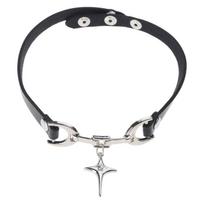 Versatile Leather Chokers Necklace With Detachable Crosses Charm Gift Ready Jewelry Items 1