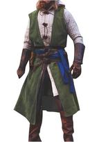 Medieval Sleeveless Pirate Vest for Men's Halloween Role-Playing (Renaissance 2025) M armijos žalia spalva