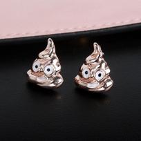 Juokingos formos auskarai-studs moterims Geometriniai Gražios merginos rožinio aukso spalvos