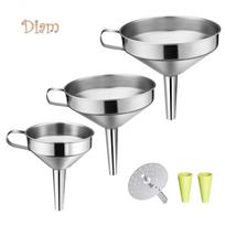 BH Nerūdijančio plieno plataus kaklelio vyno, aliejaus, medaus piltuvėlis, nuimamas sietelis, filtras, įrankis, priedai 14cm gray