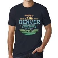 Vyriški vintažiniai marškinėliai Grafiniai marškinėliai Mountain Explorer Denver Navy XS bedugnė