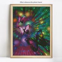 Deimantinis siuvinėjimas Viso ekrano drugeliai 5d Deimantinis piešimas Viso gręžimo apvalus drugelis 20X30 blue