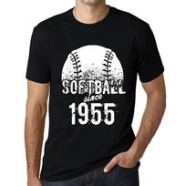 Men’s Vintage Tee Shirt Graphic T Shirt Softball Since 1955 Deep Black XS juoda