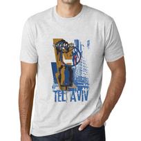 Men’s Vintage Tee Shirt Graphic T Shirt TEL Aviv Lifestyle Vintage White 5XL baltos spalvos nuo blyksnio
