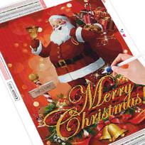 Diamond Painting Santa Claus Full Square/round Diamond Embroidery Sale Cartoon Mosaic Christmas Gift Full Round 20X30CM black