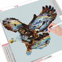 Deimantinė tapyba Viso apvalaus kvadratinio apvalaus erelio cirkonio 5D „pasidaryk pats“ deimantinis siuvinėjimas kryželiu, gyvūnų mozaikos apdaila Full Round （30x30CM）