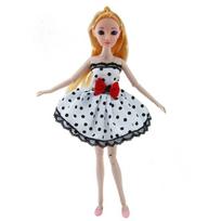 Black Point Skirt Clothes for Barbie Doll Off Shoulder Lace Party Dresses for 1/6 BJD Doll Clothes Dollhouse Accessories Kid Toy balta