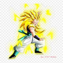 Pleistukai drabužiams, krepšiui, lygintuvu klijuojami terminiai lipdukai Gotenks Adulto Ssj Goten Goku raštas, skalbiami, šilumos perdavimo yellow