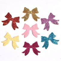 80 vnt. mišraus blizgančio odinio audinio pleistrai Bowknot veltinio aplikacija rankdarbiams / drabužiams „pasidaryk pats“ Scrapbooking priedai įvairiaspalvis