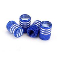 4 Pcs/Set Aluminum Alloy/Copper National Flag Tire Valve Stem Cap Tire Wheel Stem Air Valve Caps for Auto Cars